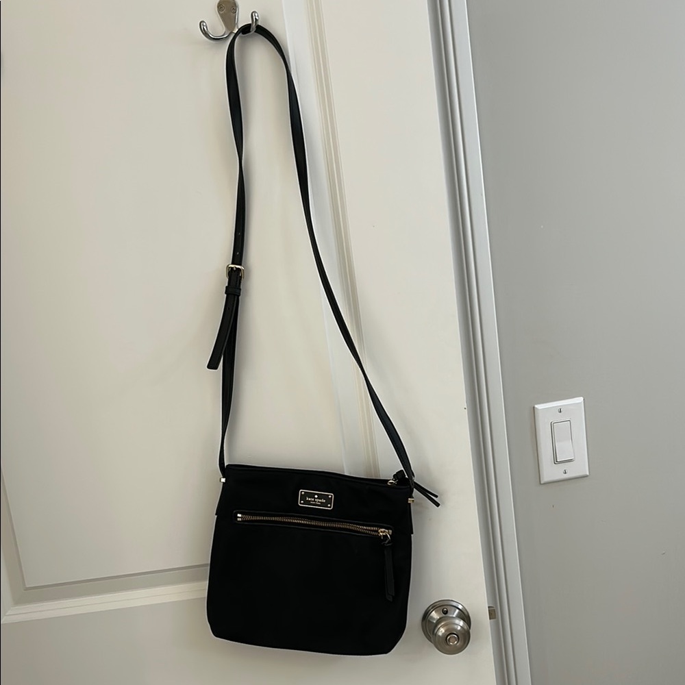 Kate Spade Black Leather Crossbody Bag with Adjustable Strap